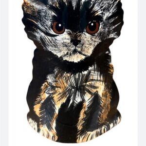 Ceramic glass vase, dogs by Nina